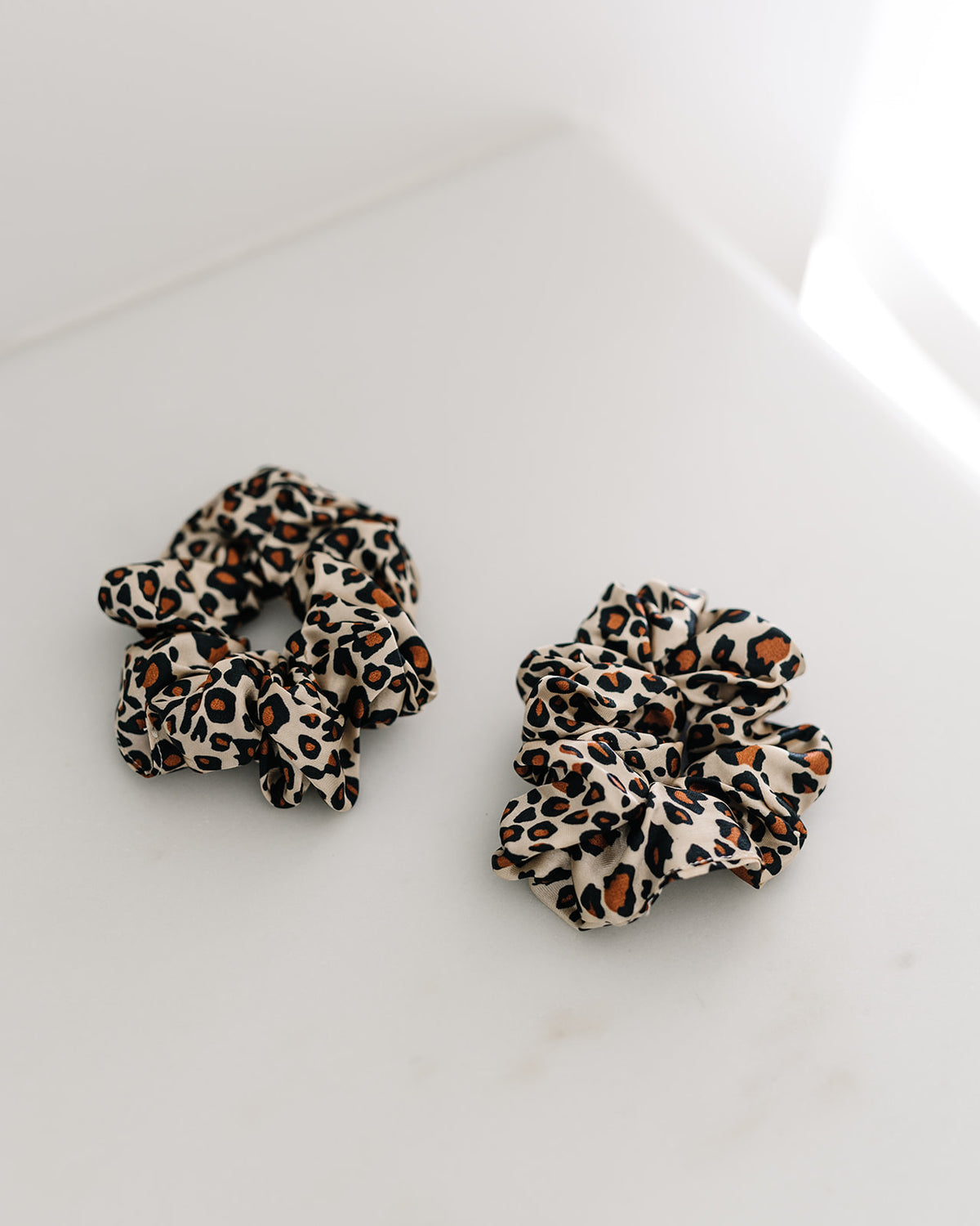 Silk Scrunchie Set in Leopard, by Cozy Confidence