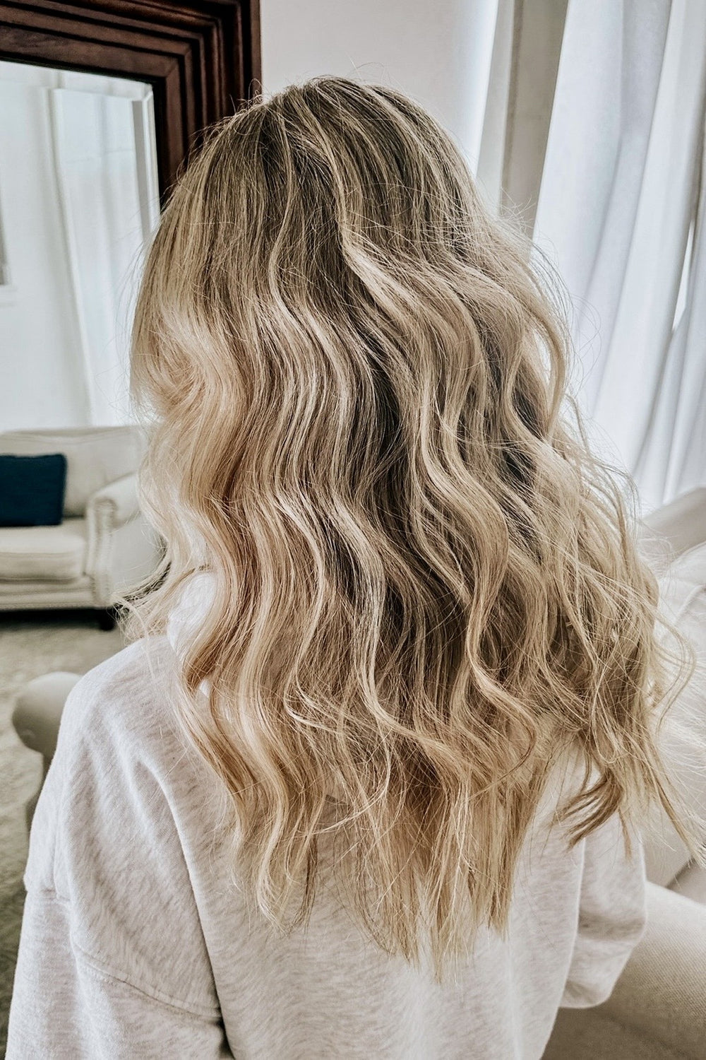 Blonde hair in textured, beachy waves from the BeachWave CurlBand