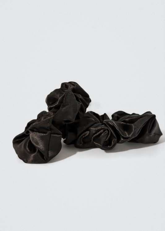 Black - Silk Scrunchie Set