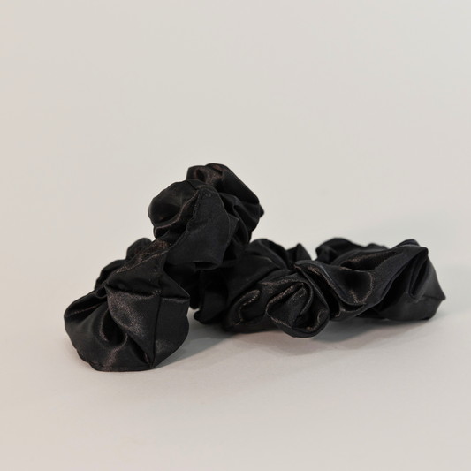 Pack Of Two Black Scrunchies