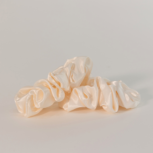 Cream Silk Scrunchie Set - Wholesale