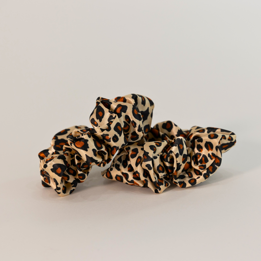 Leopard Silk Scrunchie Set  - Wholesale