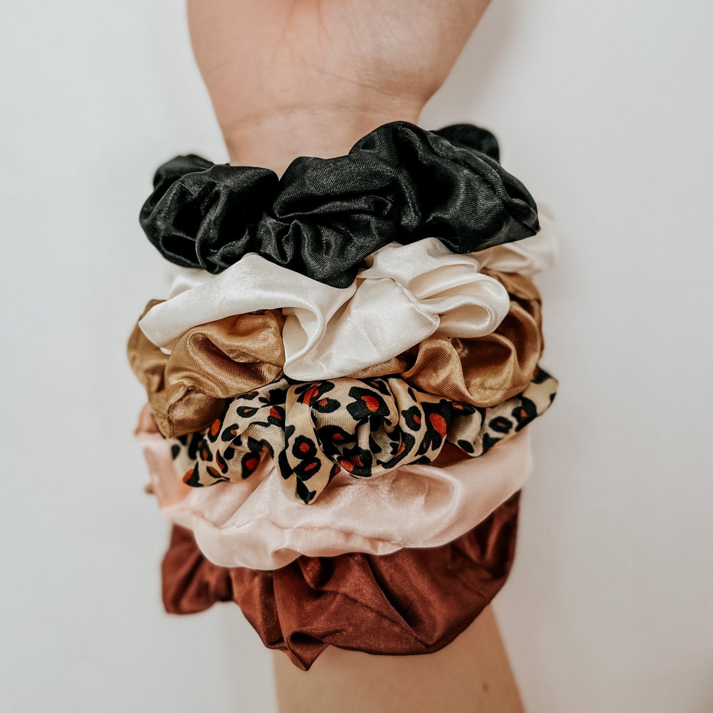 Black - Silk Scrunchie Set