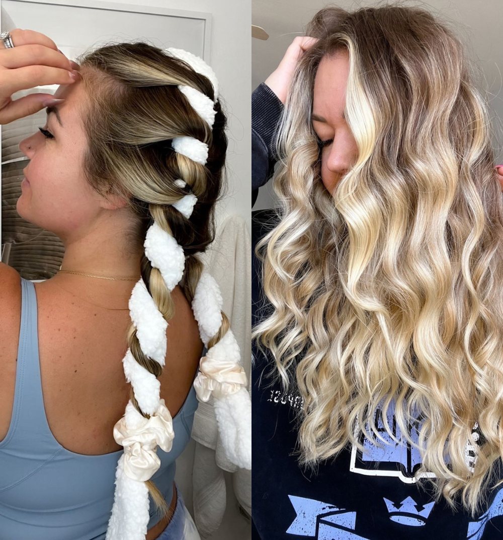 Real customer before and after using the CurlBand
