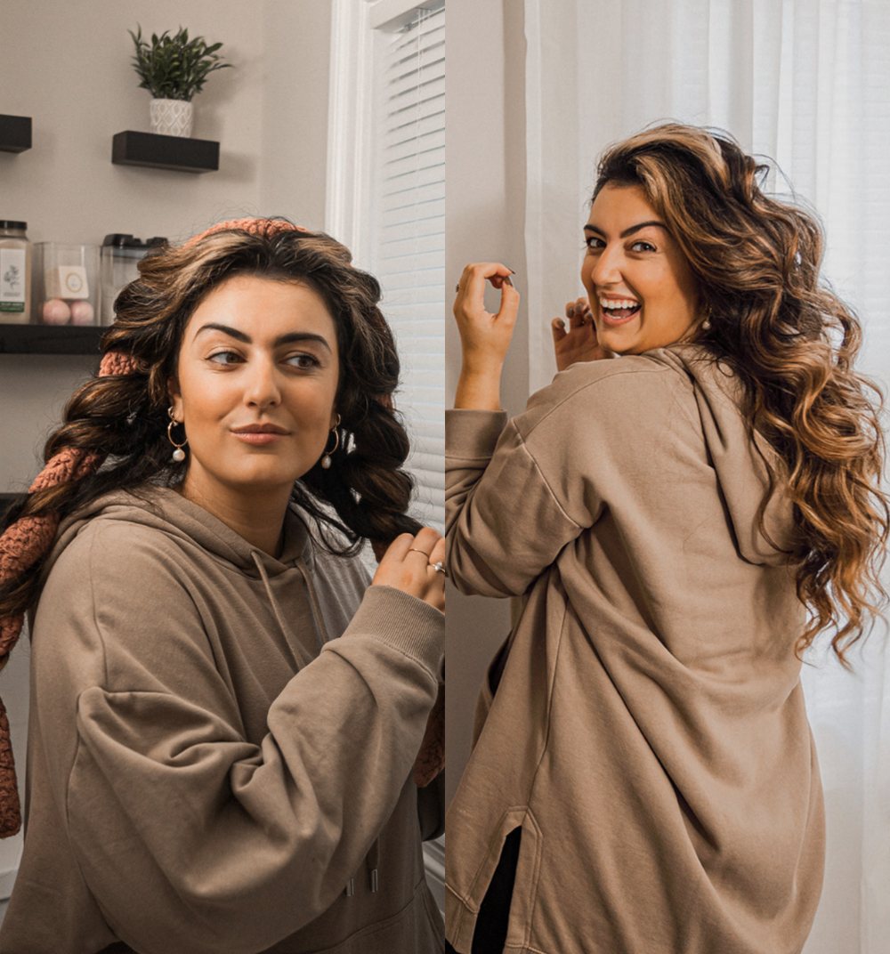 Real customer before and after using the CurlBand